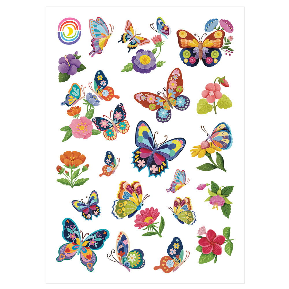 Butterfly Blooms Glossy Sticker Sheet