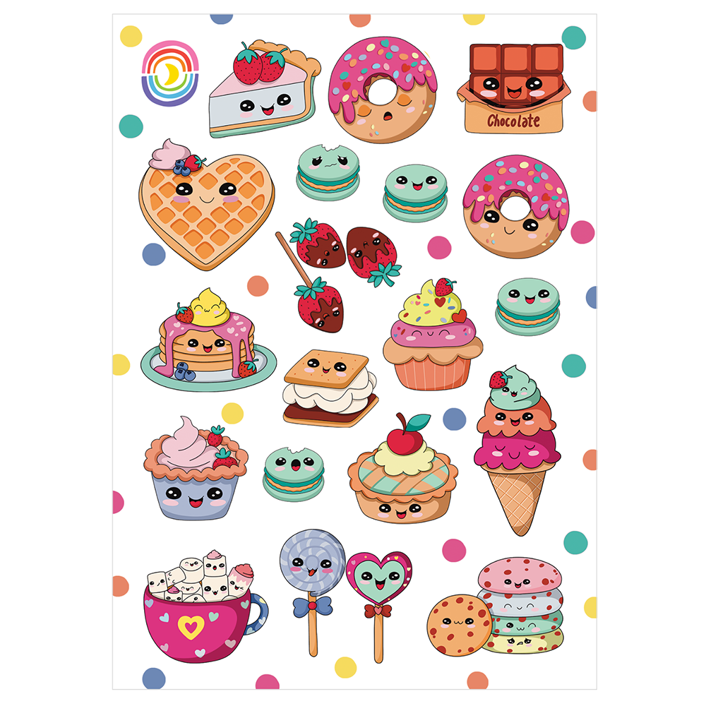 Kawaii Cravings Desserts Glossy Sticker Sheet