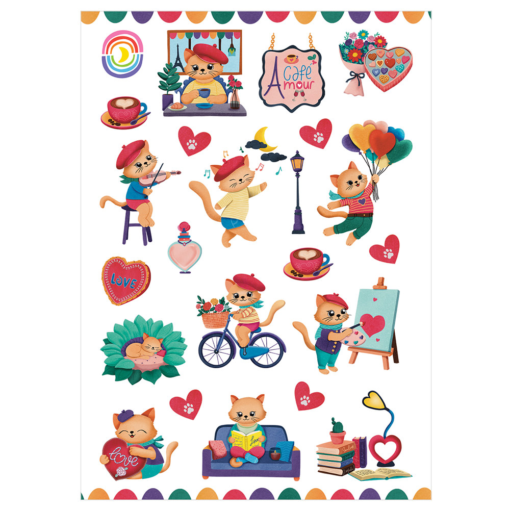 Feline the Love Cats Glossy Sticker Sheet