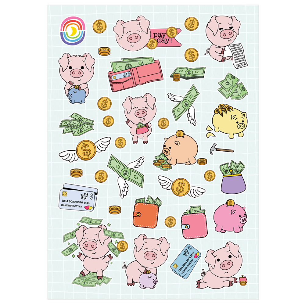 Piggy Made Bank Glossy Sticker Sheet
