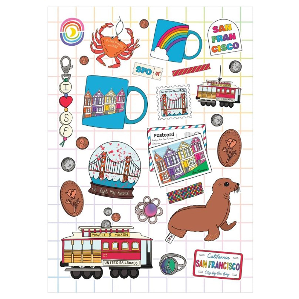 Golden Gate Moments Glossy Sticker Sheet Of San Francisco Icons