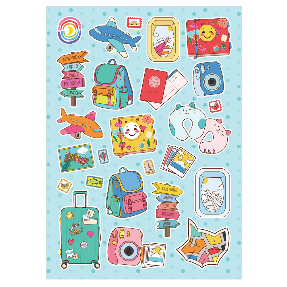Cute Travel Moments Glossy Sticker Sheet