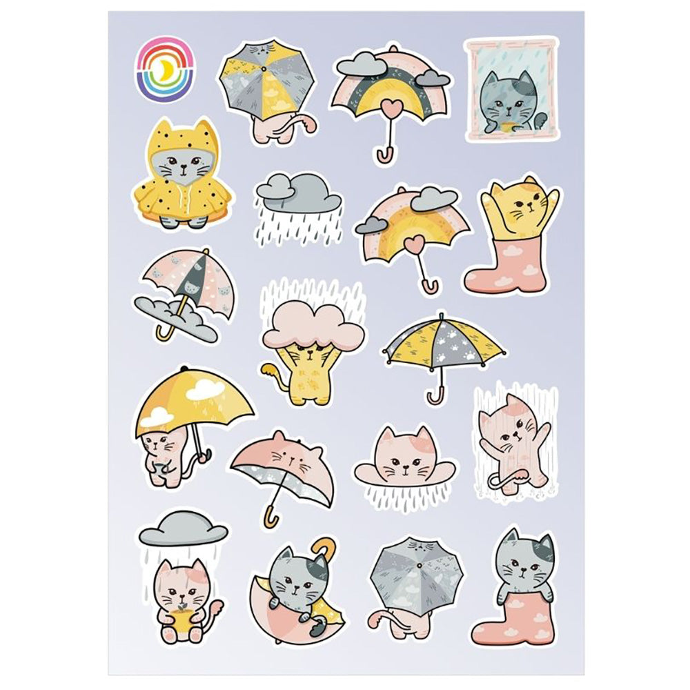 Cats in the Rain Hologram Sticker Sheet