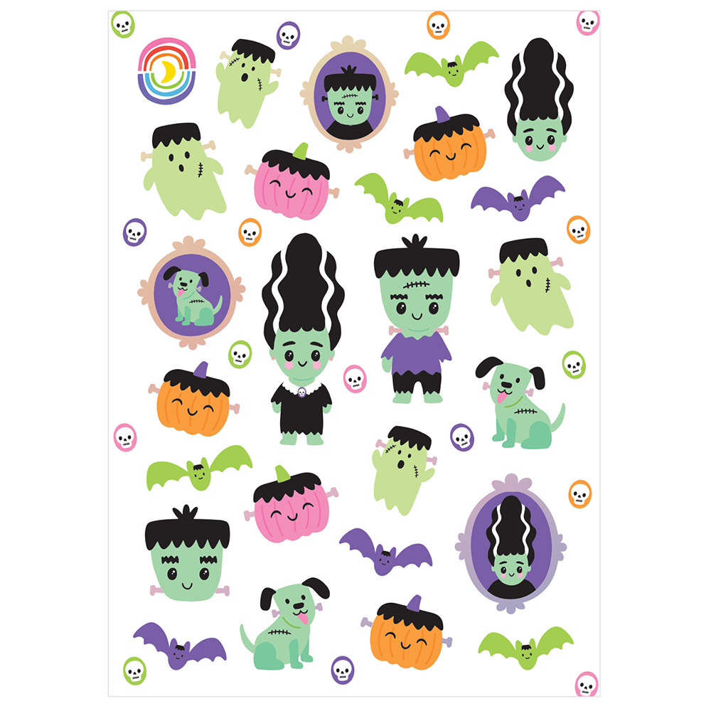 Meet the Frankensteins Rainbow Foil Sticker Sheet