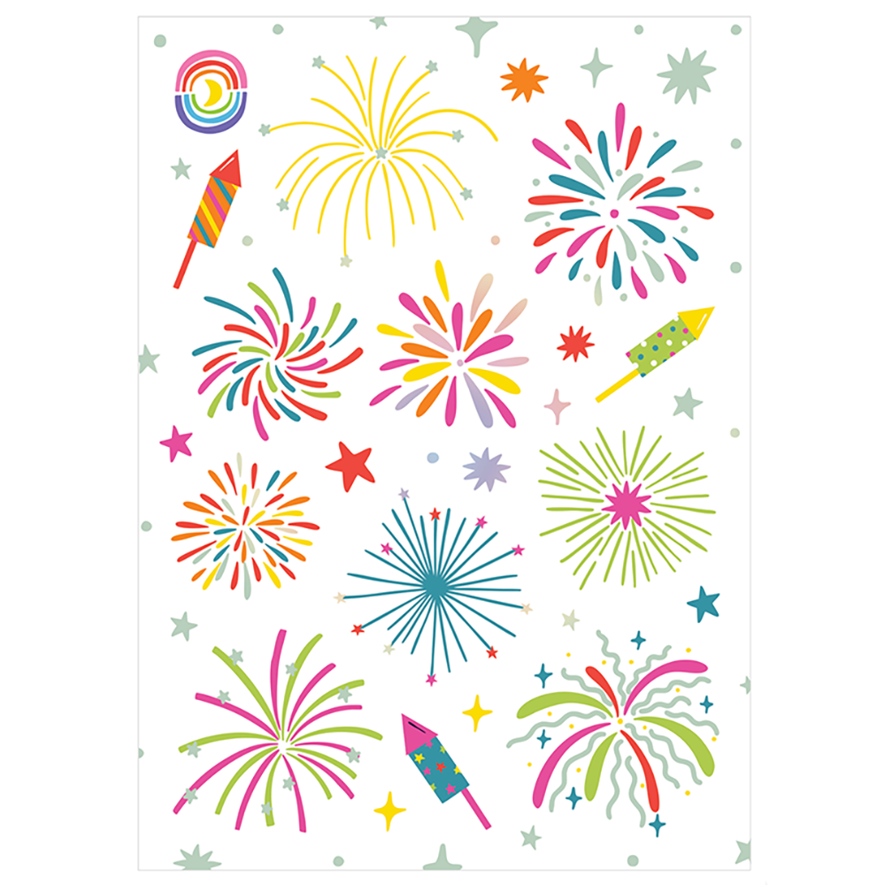 Fireworks Festival Foil Sticker Sheet