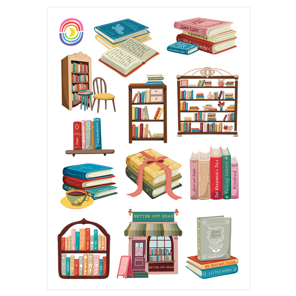 Better Off Read Book Glossy Sticker Sheet