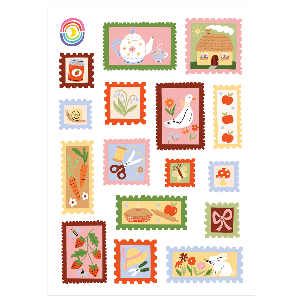Cottagecore Homey Stamps Glossy Sticker Sheet