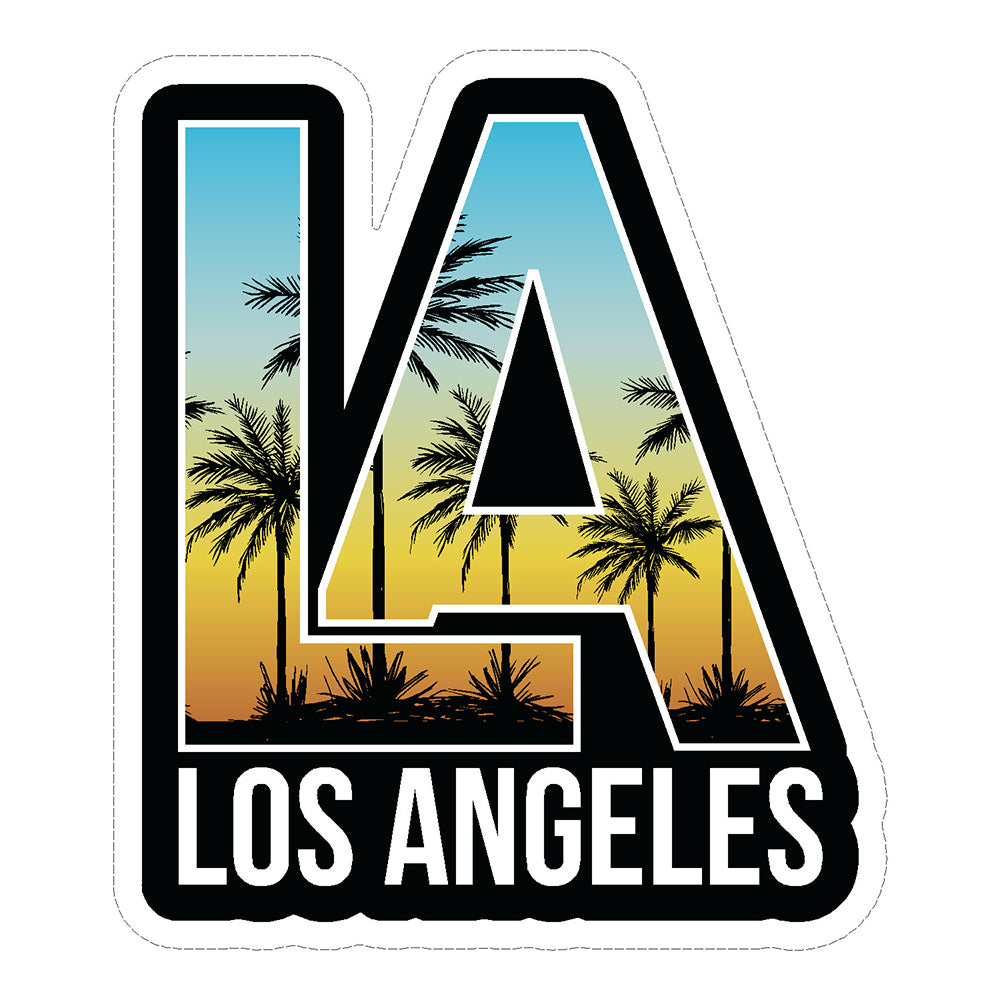 Los Angeles Sunset and Palm Trees Vinyl Sticker Decal