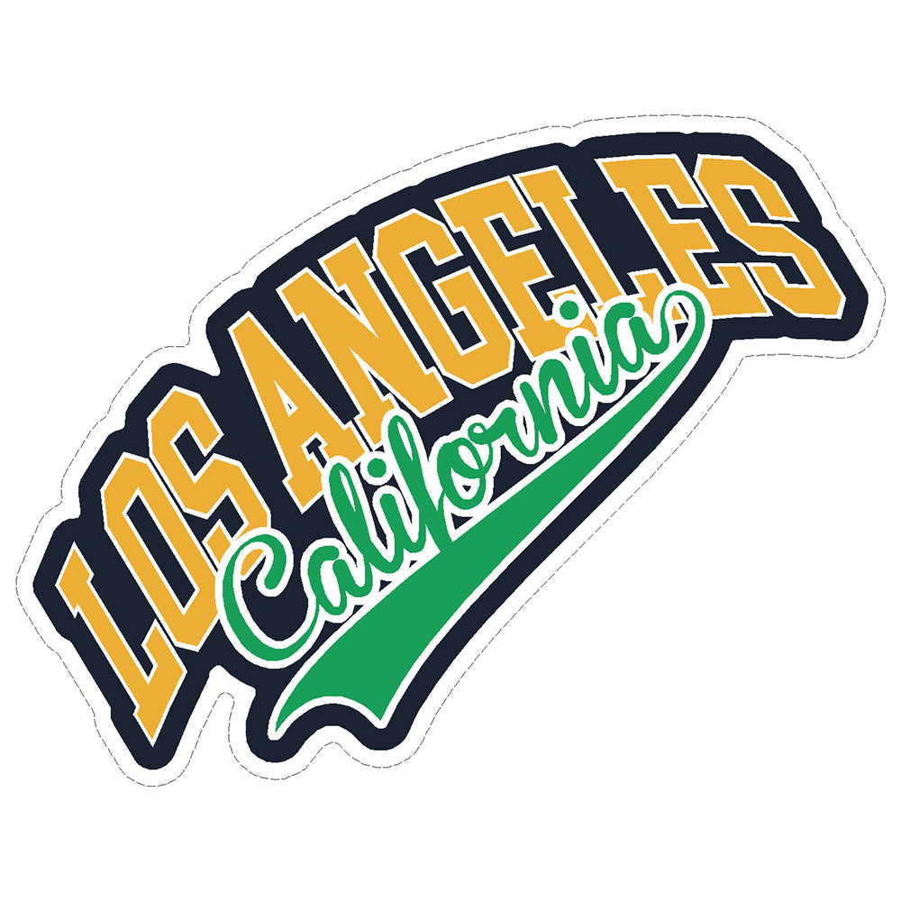 Los Angeles, California Yellow and Green Vinyl Sticker Decal