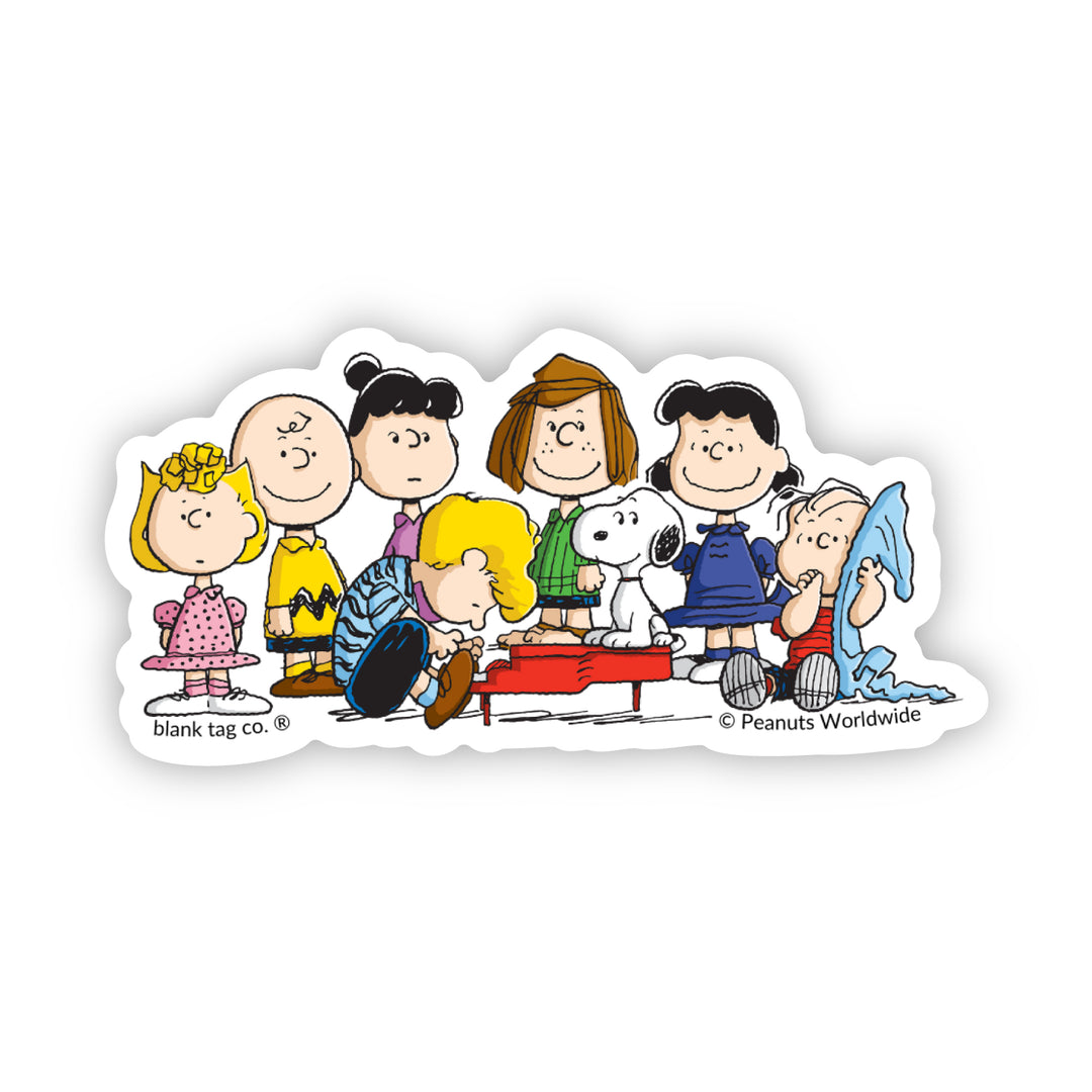 Peanuts Gang with Schroeder Playing the Piano Vinyl Sticker Decal