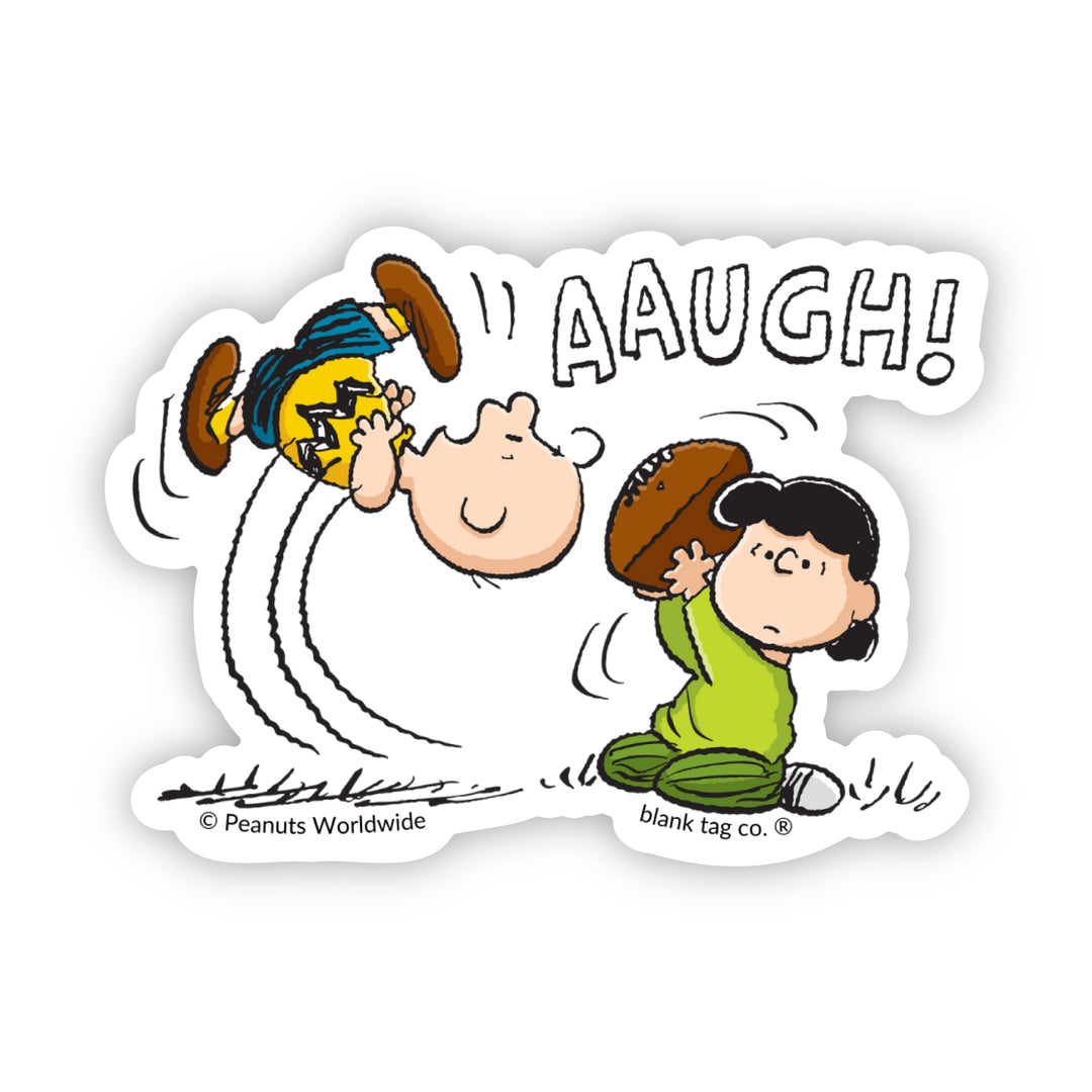 Peanuts Lucy Pulling the Football from Charlie Vinyl Sticker Decal