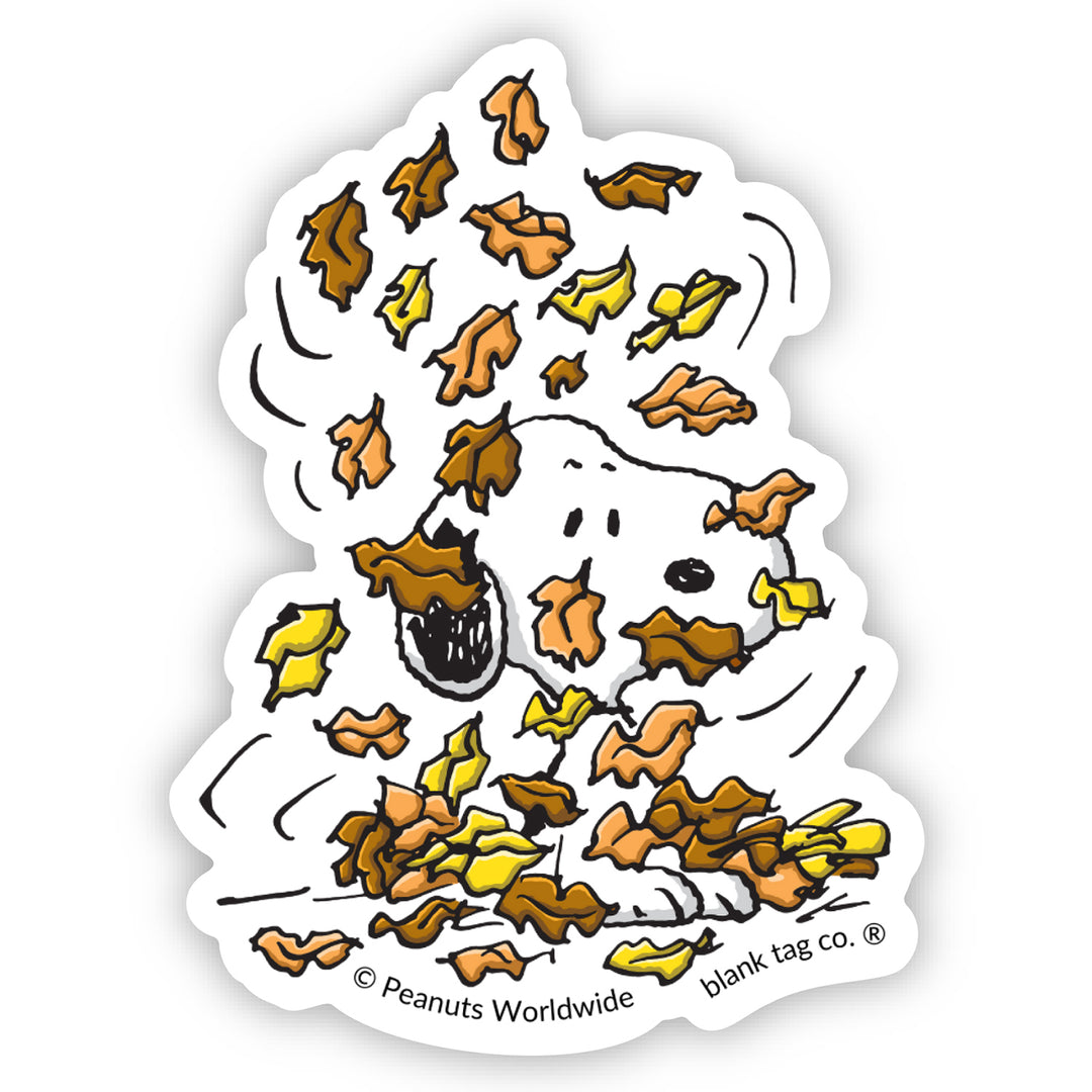 Peanuts Snoopy in Fall Leaves Vinyl Sticker Decal