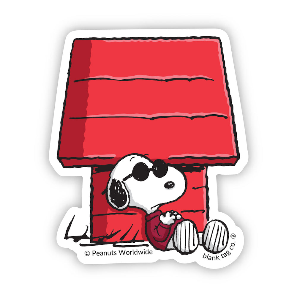 The Joe Cool On A Doghouse Vinyl Sticker Decal