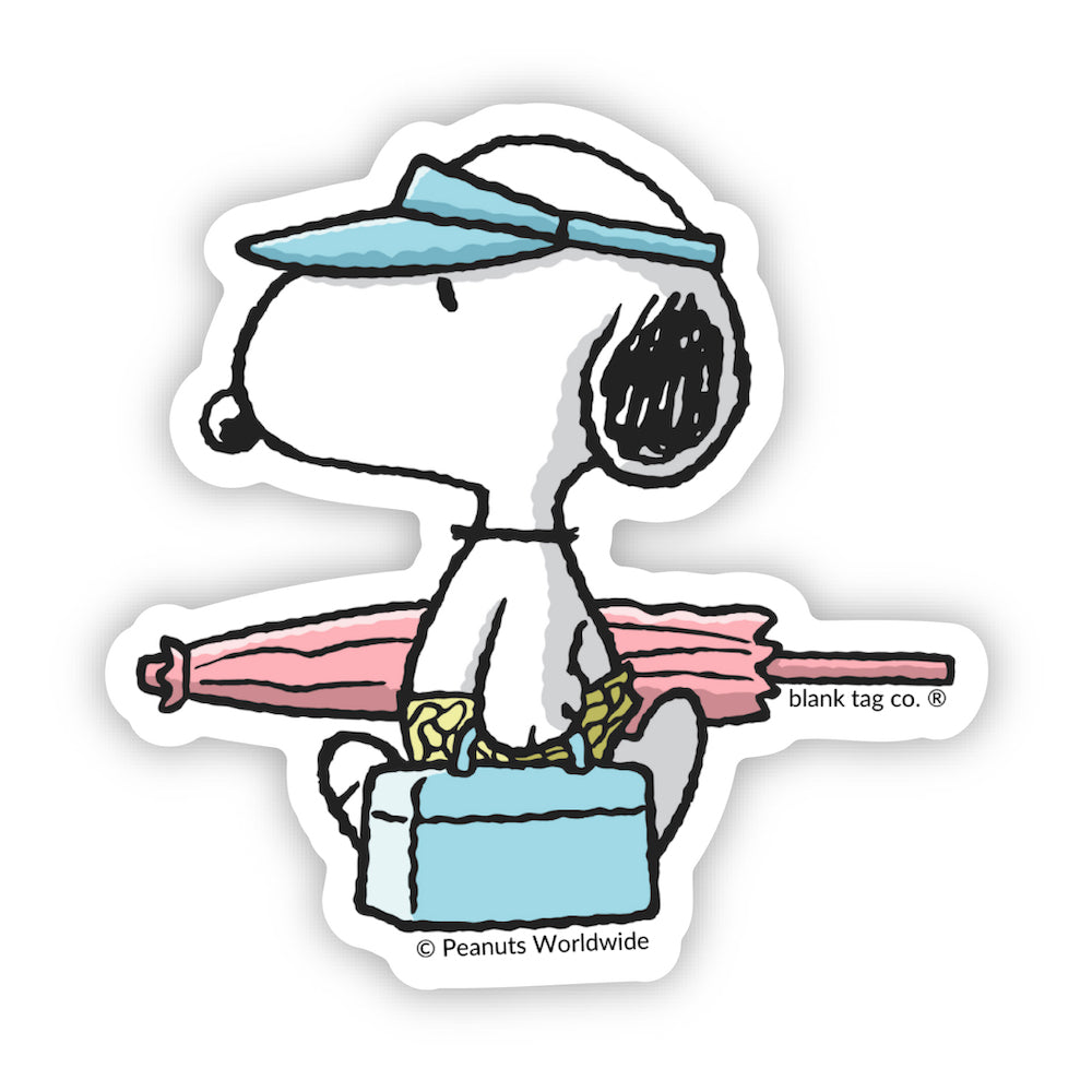 The Snoopy Going To The Beach Vinyl Sticker Decal