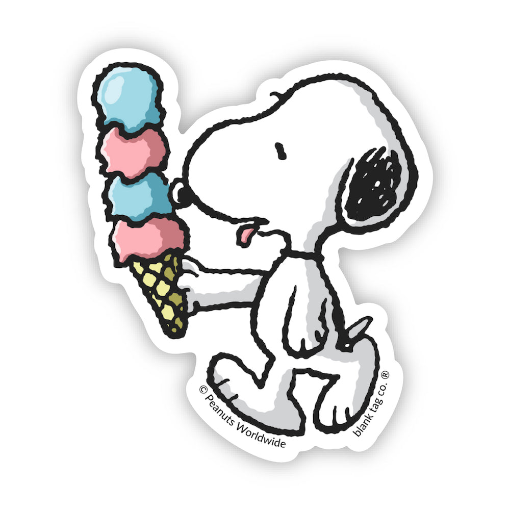 The Snoopy Eating Ice Cream Vinyl Sticker Decal