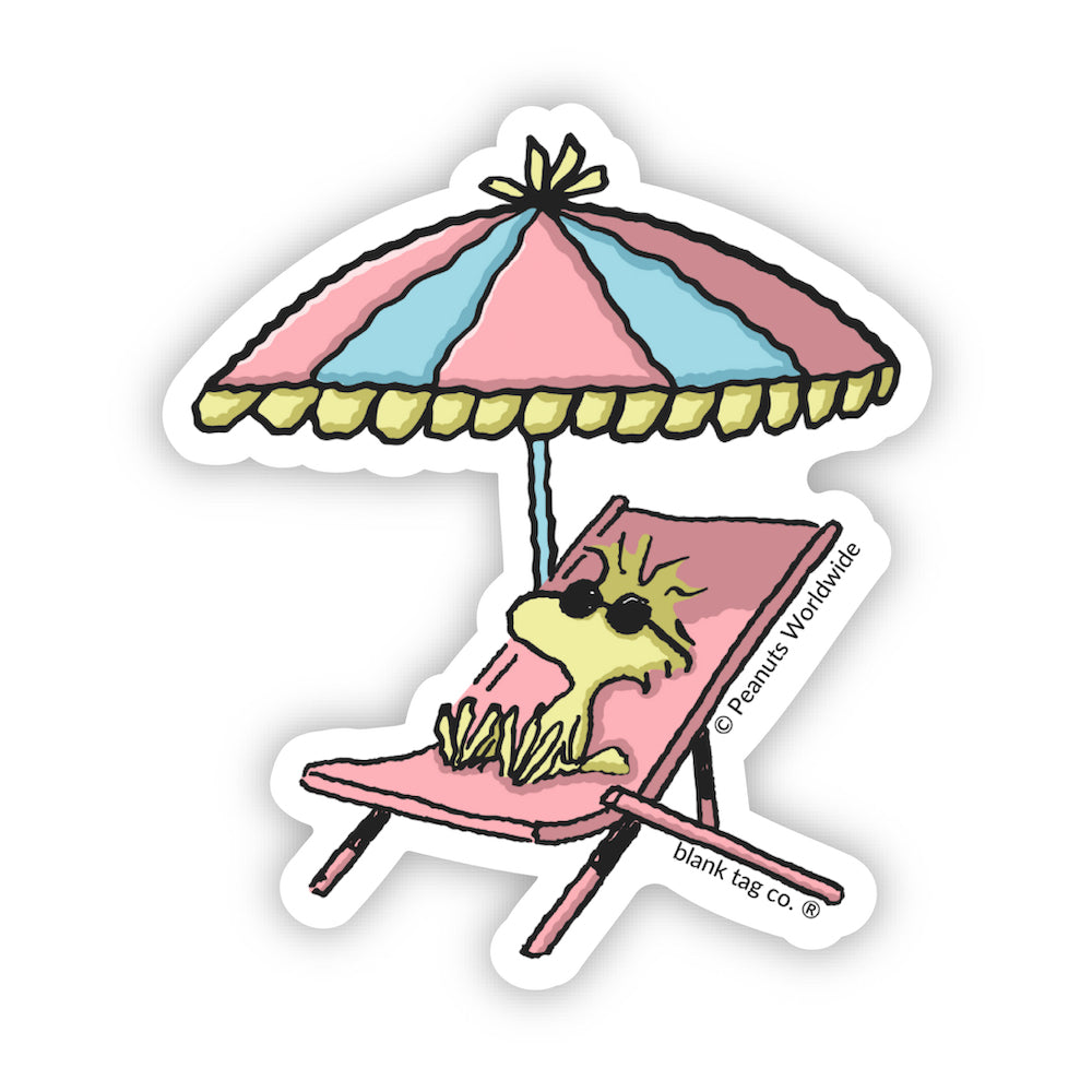 The Woodstock On A Beach Chair Vinyl Sticker Decal