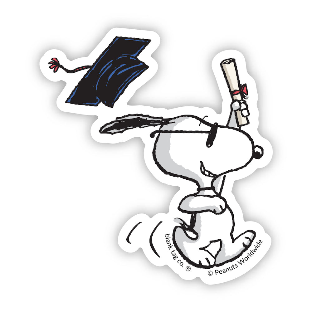 The Graduating Snoopy Vinyl Sticker Decal