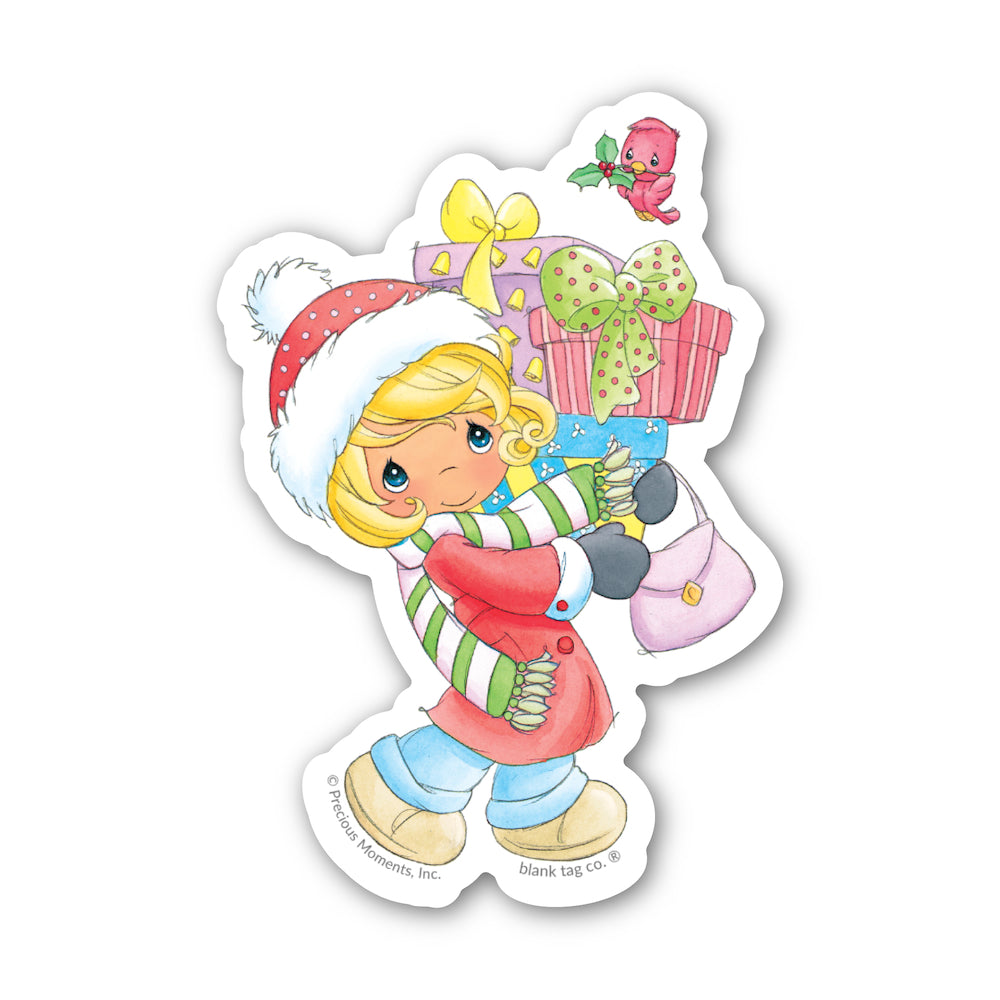 The Precious Moments Christmas Girl Vinyl Sticker Decal