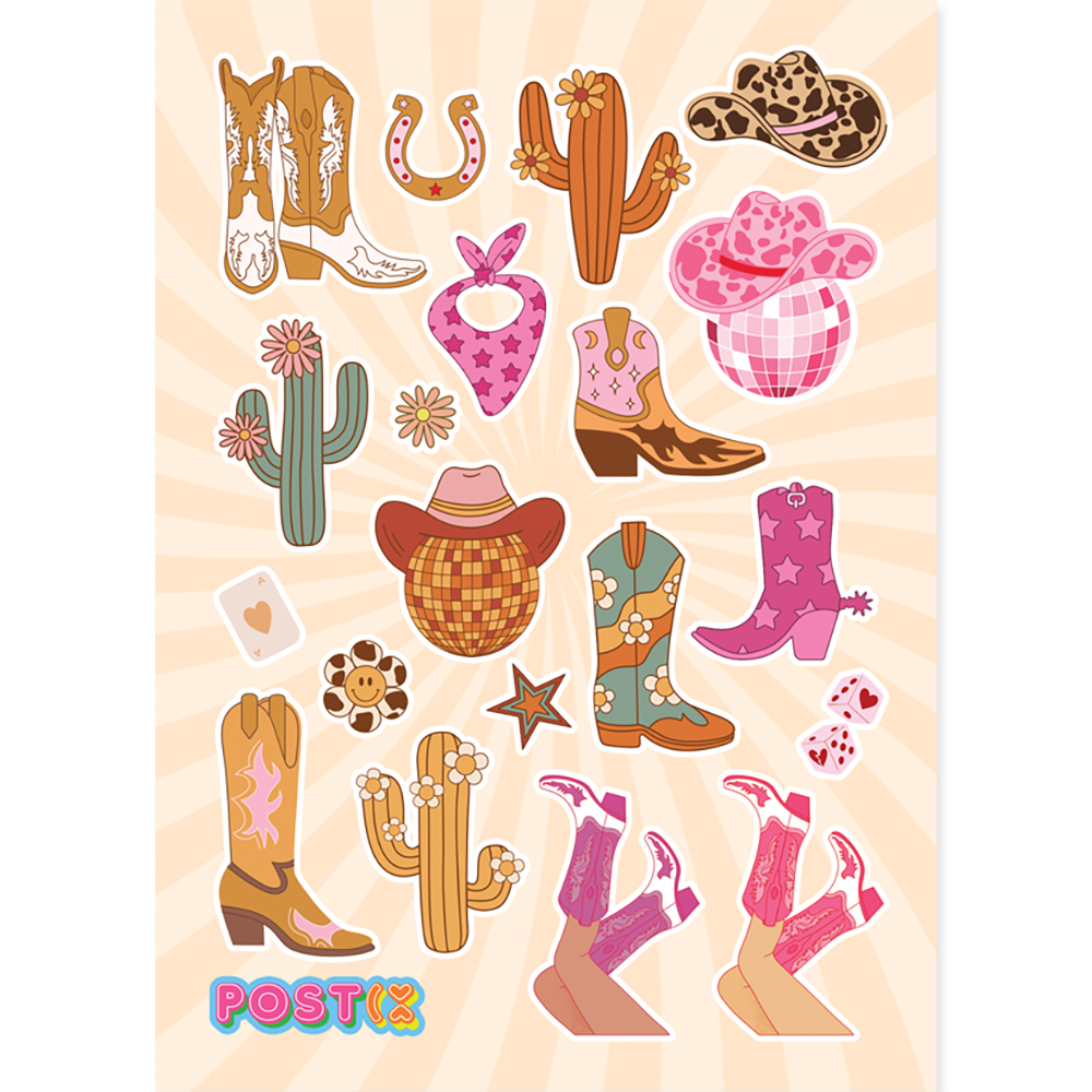 Cowgirl Disco Glitter Stickers