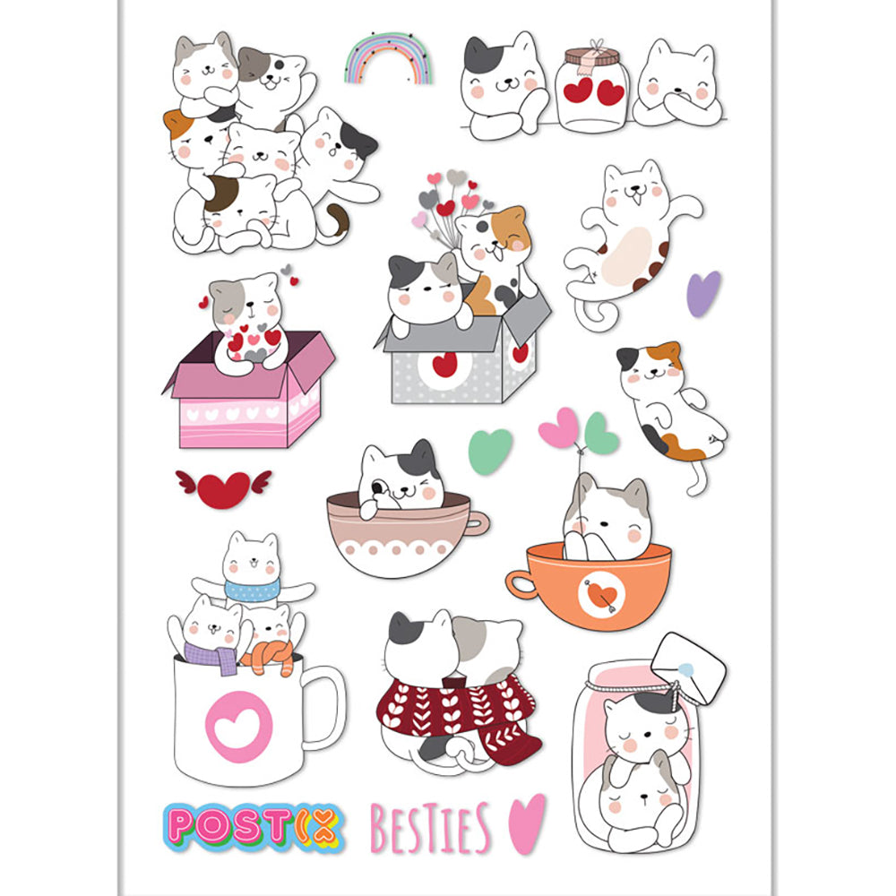 Purr-fect Companions Clear Holographic Cat Stickers