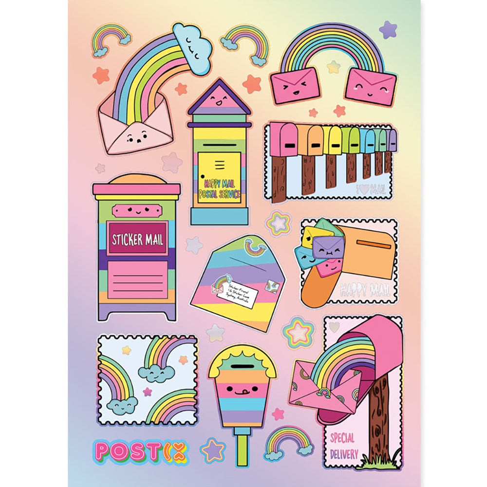 Rainyboos Rainbow Mail Hologram Foil Stickers