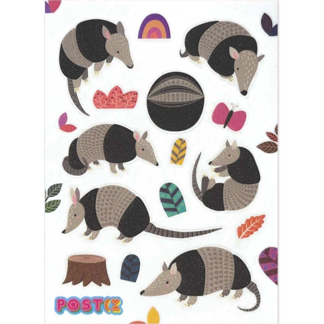 Armadillo Armadoodles Glitter Stickers