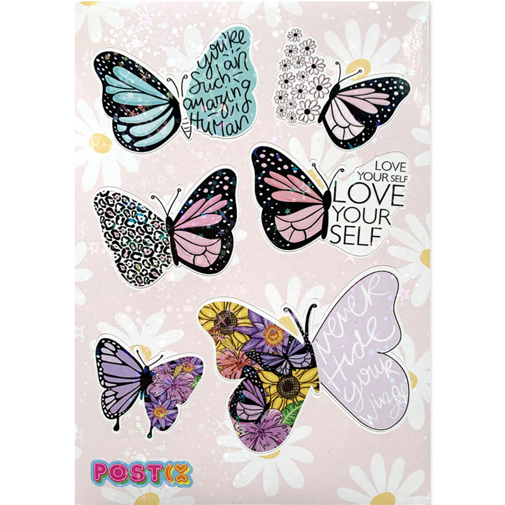 Blooming Butterflies Hologram Stickers
