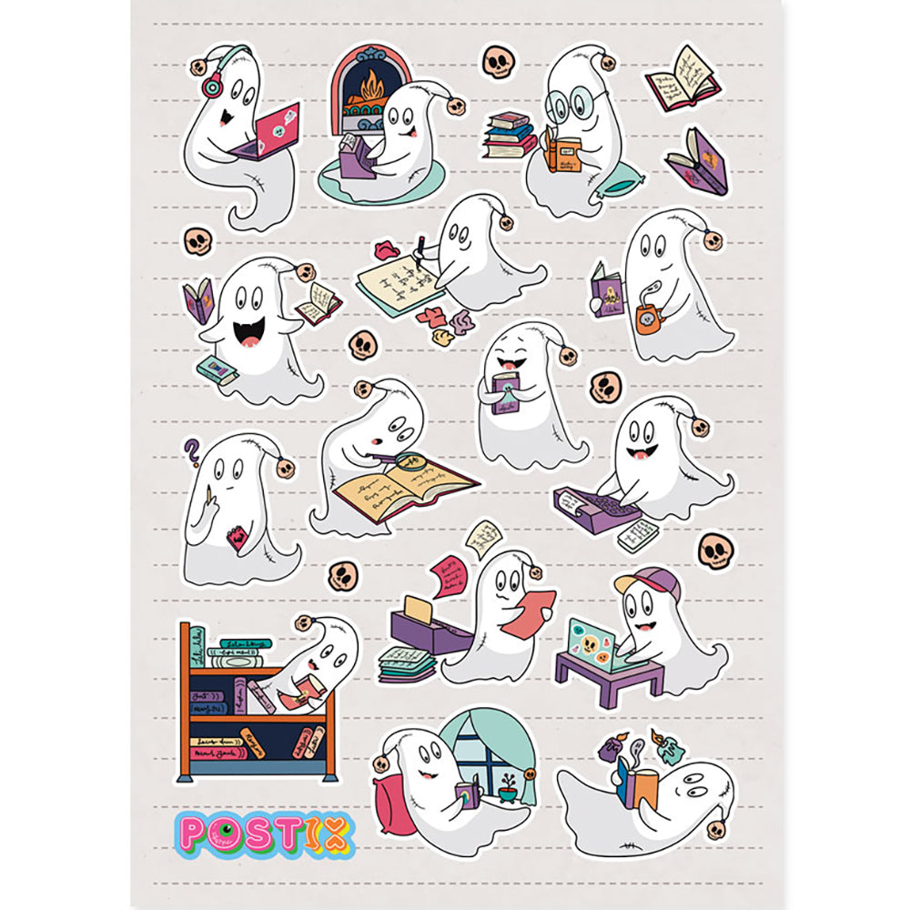 Ghost Writer Hologram Happy Halloween Ghost Stickers