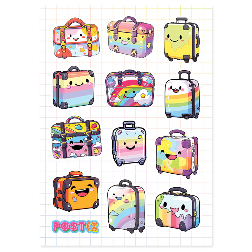 Kawaii Travels Hologram Luggage Stickers