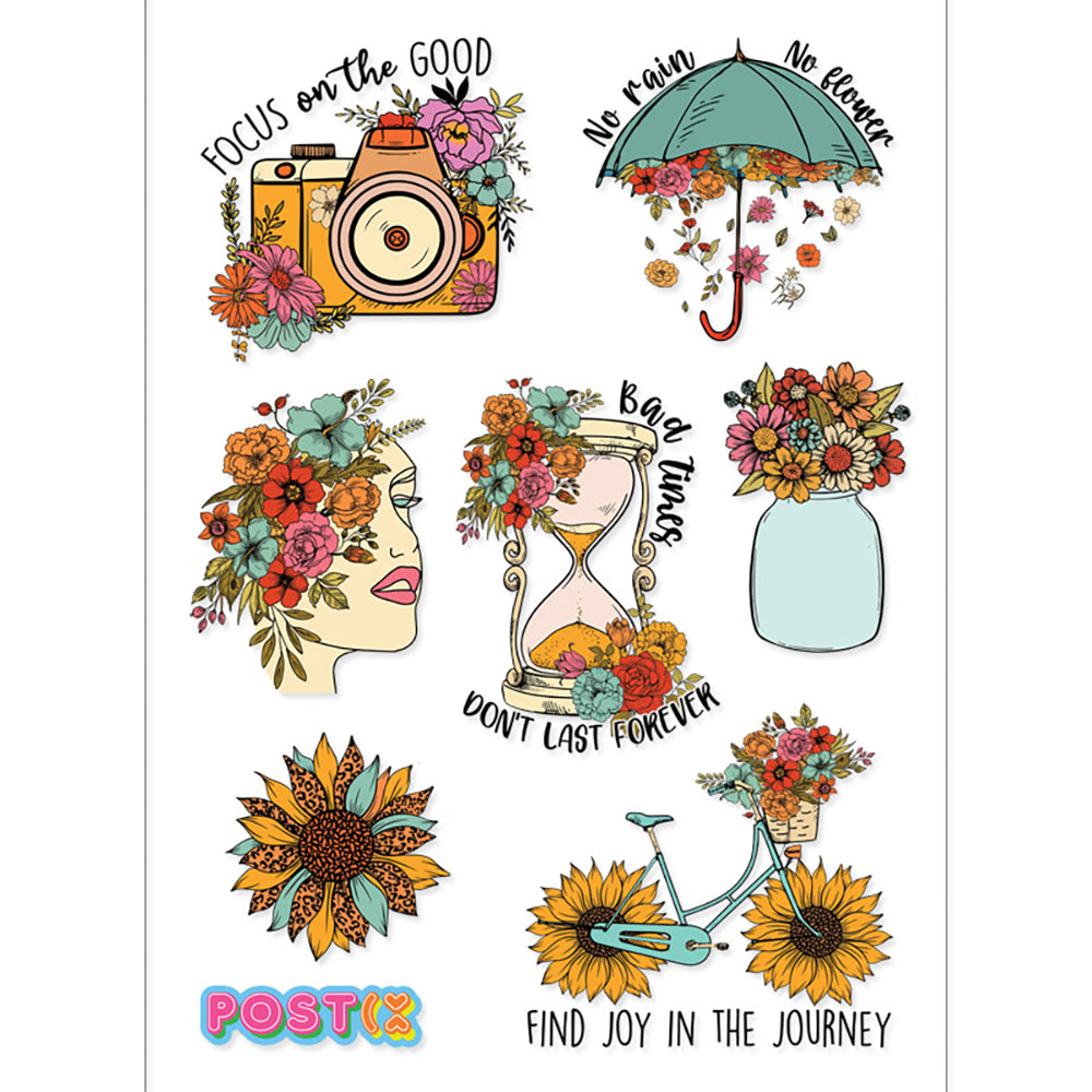 Mental Health Blooms Transparent Stickers