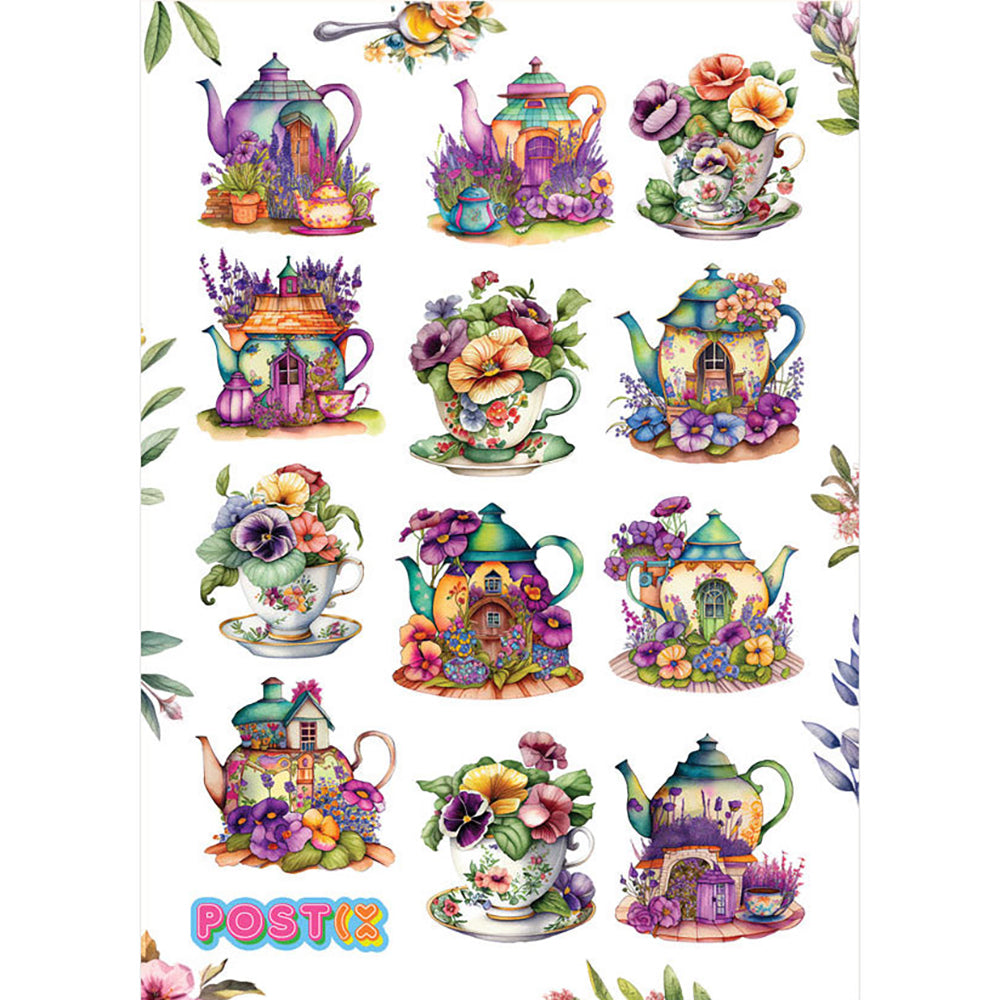 Floral Tea Party Washi Stickers