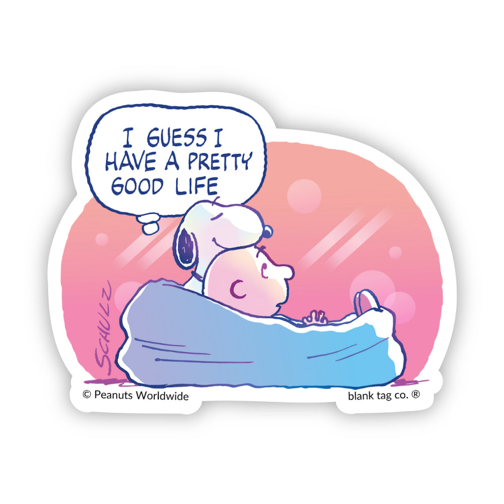 The Peanuts I Have A Pretty Good Life Vinyl Sticker Decal