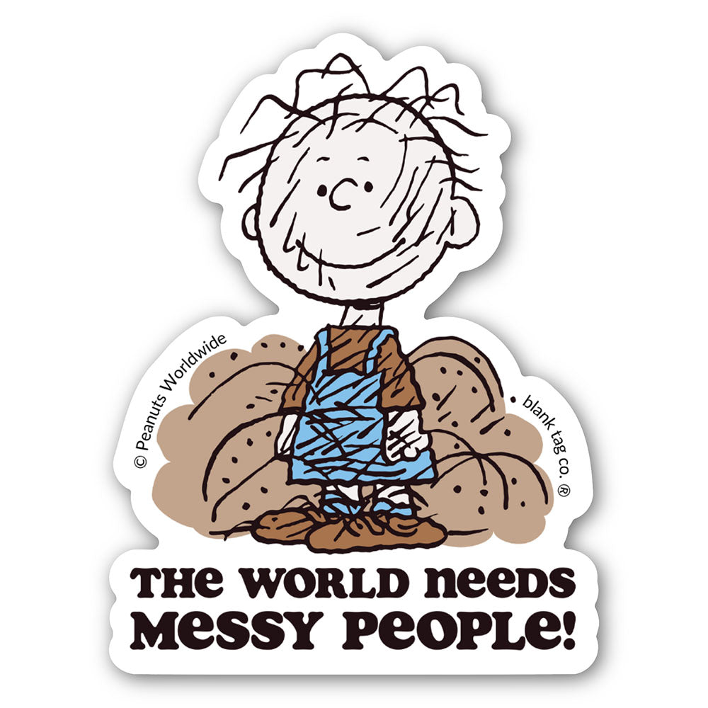 The Peanuts World Needs Messy People Vinyl Sticker Decal