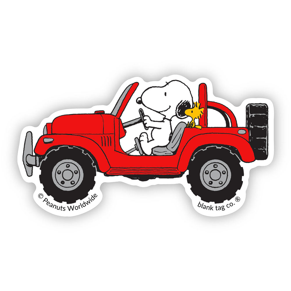 The Peanuts Snoopy Driving An SUV Vinyl Sticker Decal
