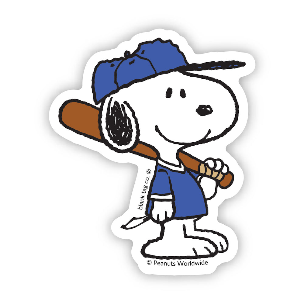 The Peanuts Snoopy Ready to Play Baseball Vinyl Sticker Decal