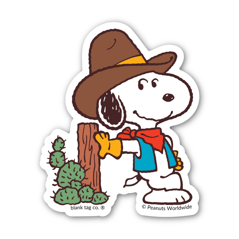 The Peanuts Cowboy Snoopy Vinyl Sticker Decal