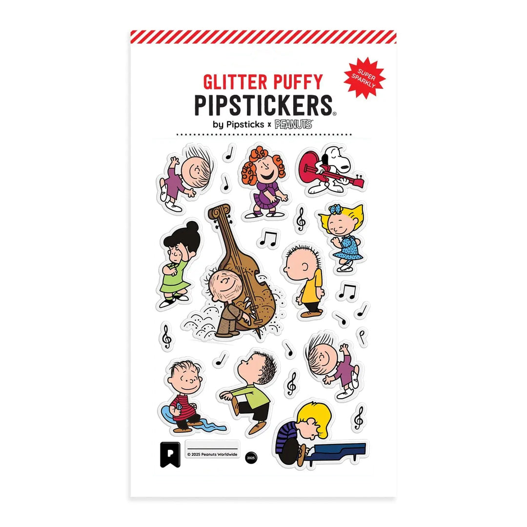 Peanuts Jam Session Glitter Puffy Stickers