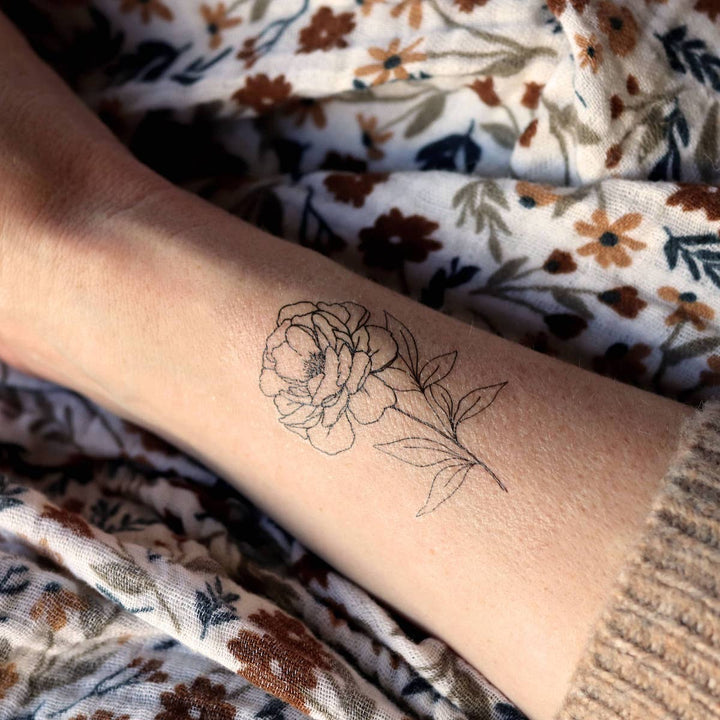 Peony Temporary Tattoos