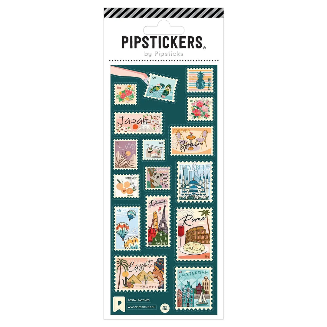 Postal Pastimes Travel Stickers
