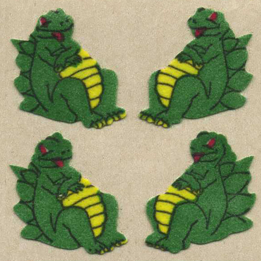Dragons Sitting Fuzzy Stickers