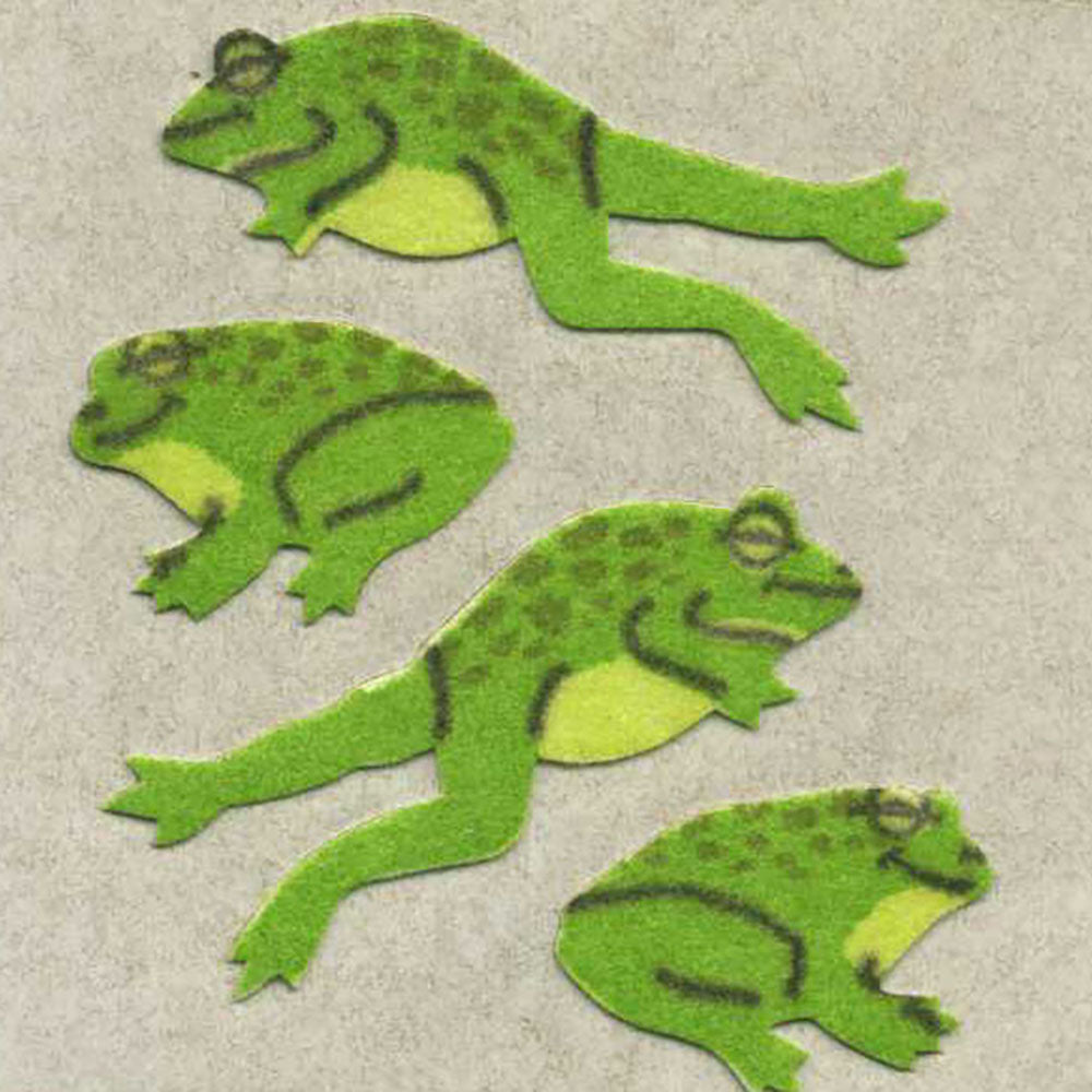 Jumping Frogs Fuzzy Stickers