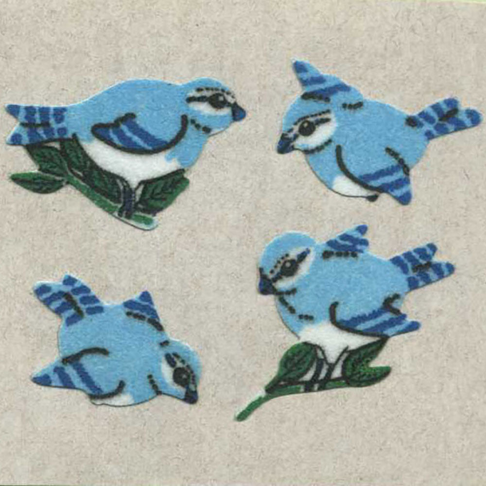 Bluebirds Fuzzy Stickers