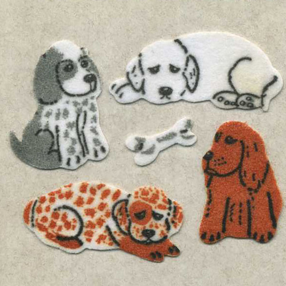 Puppies And Bones Fuzzy Stickers