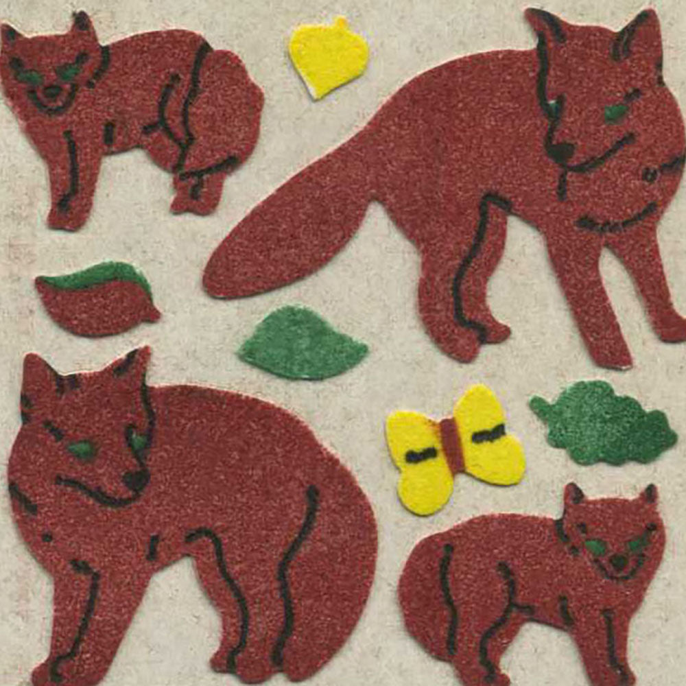 Foxes Fuzzy Stickers