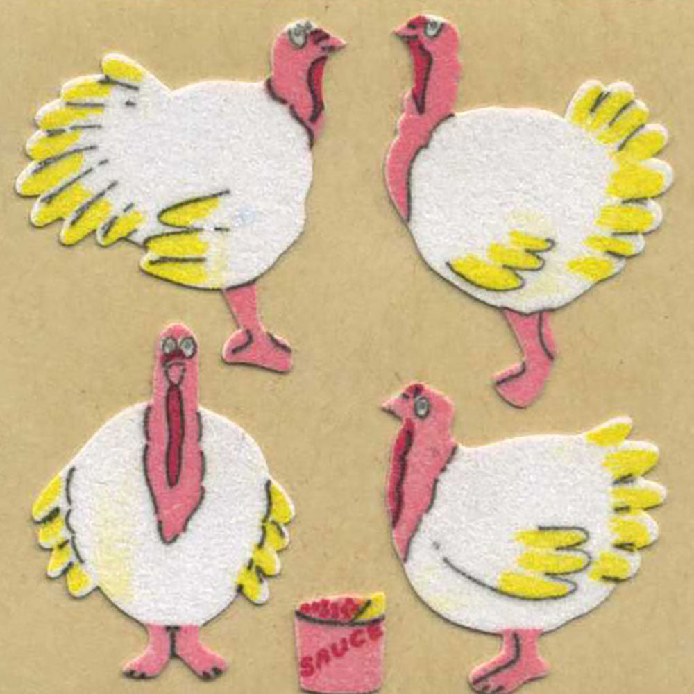 Turkeys Fuzzy Stickers
