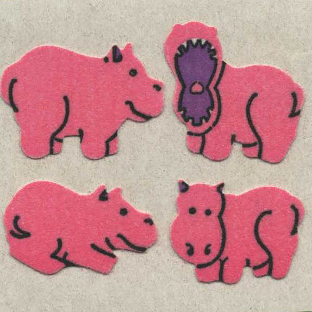 Hippos Fuzzy Stickers