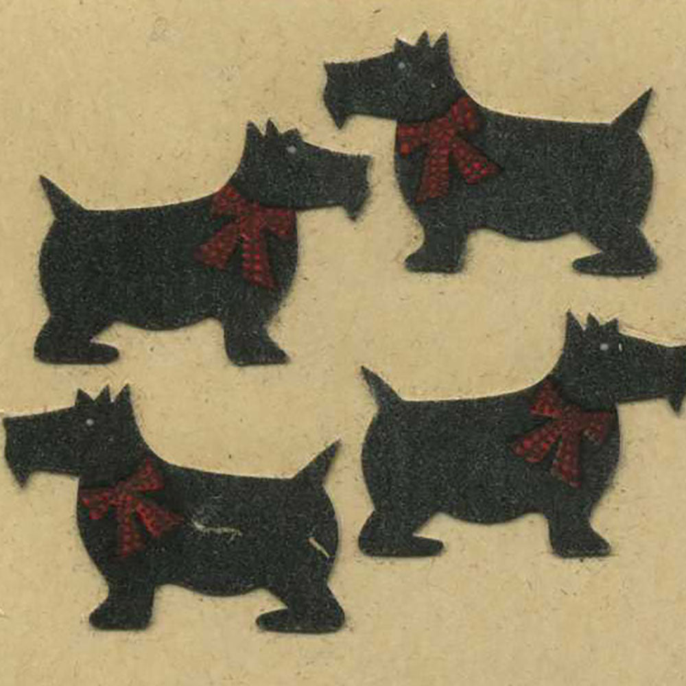 Black Scotties Fuzzy Stickers