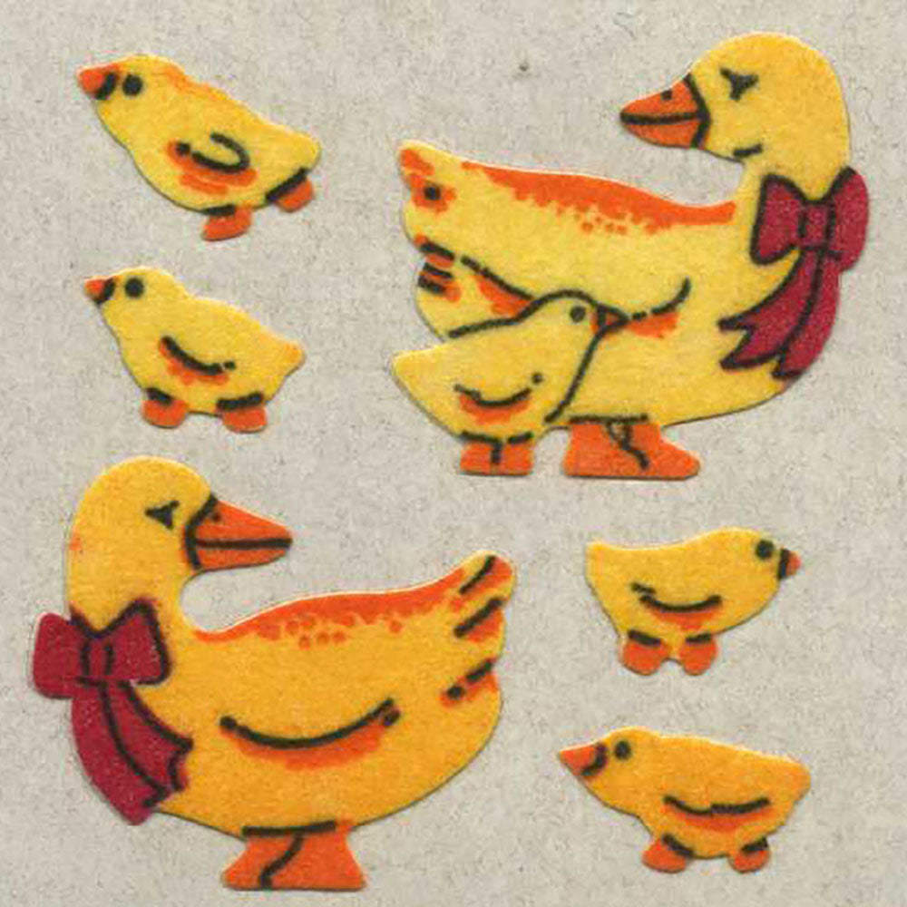 Duck Family Fuzzy Stickers