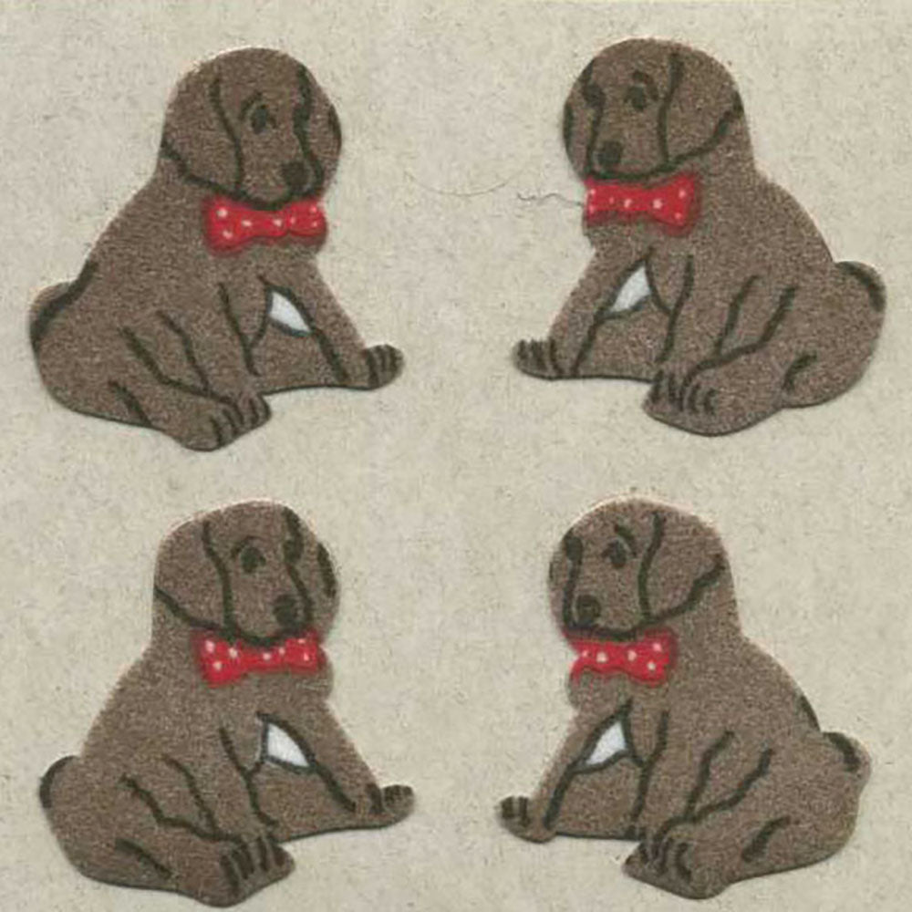 Puppies Sitting Fuzzy Stickers