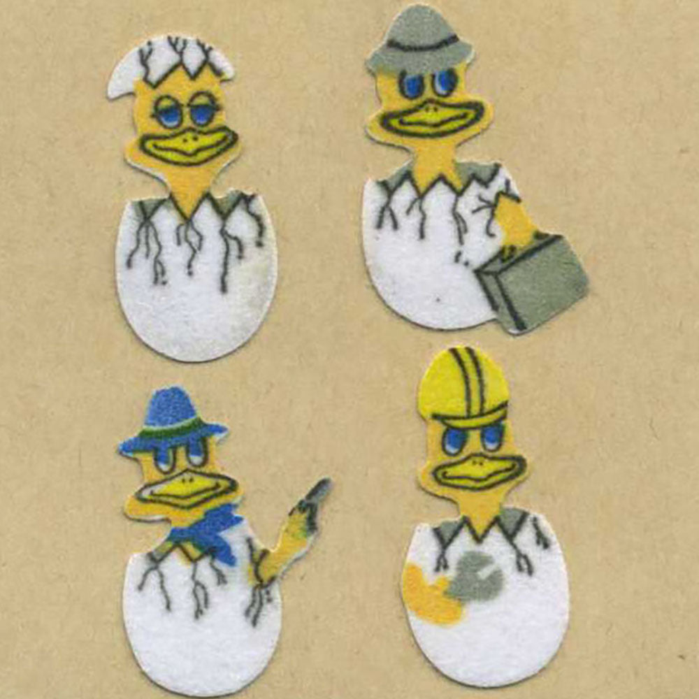 Chicks In Eggs Fuzzy Stickers